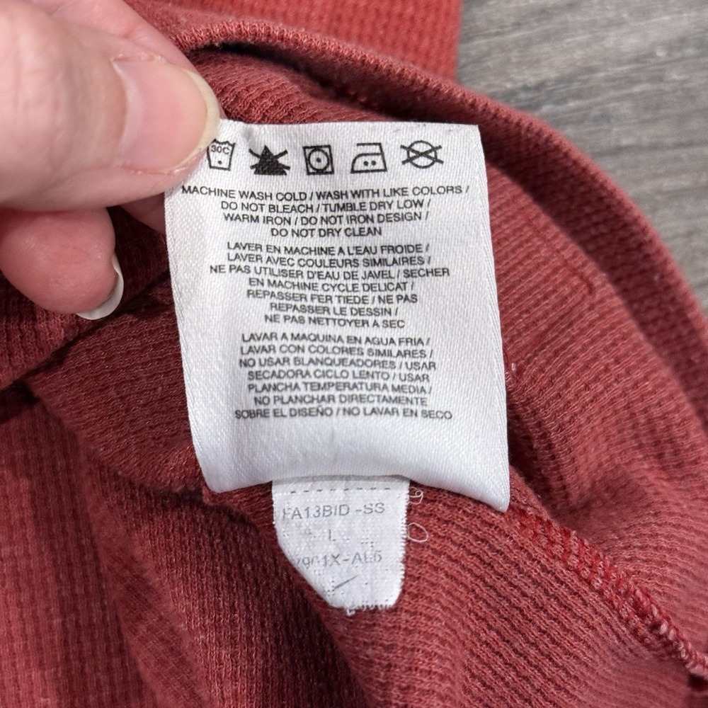 Nike Alabama Crimson Tide Long Sleeve Shirt Waffle Weave Thermal Red Tag Large - Picture 8 of 9